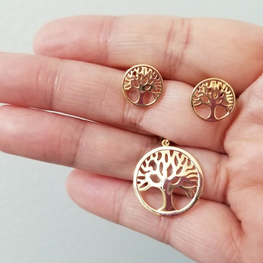 Set of earring, pendant with chain - Picture 4 of 9